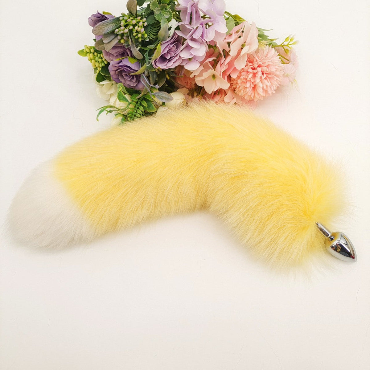 Real fox fur fluffy anal tail plug