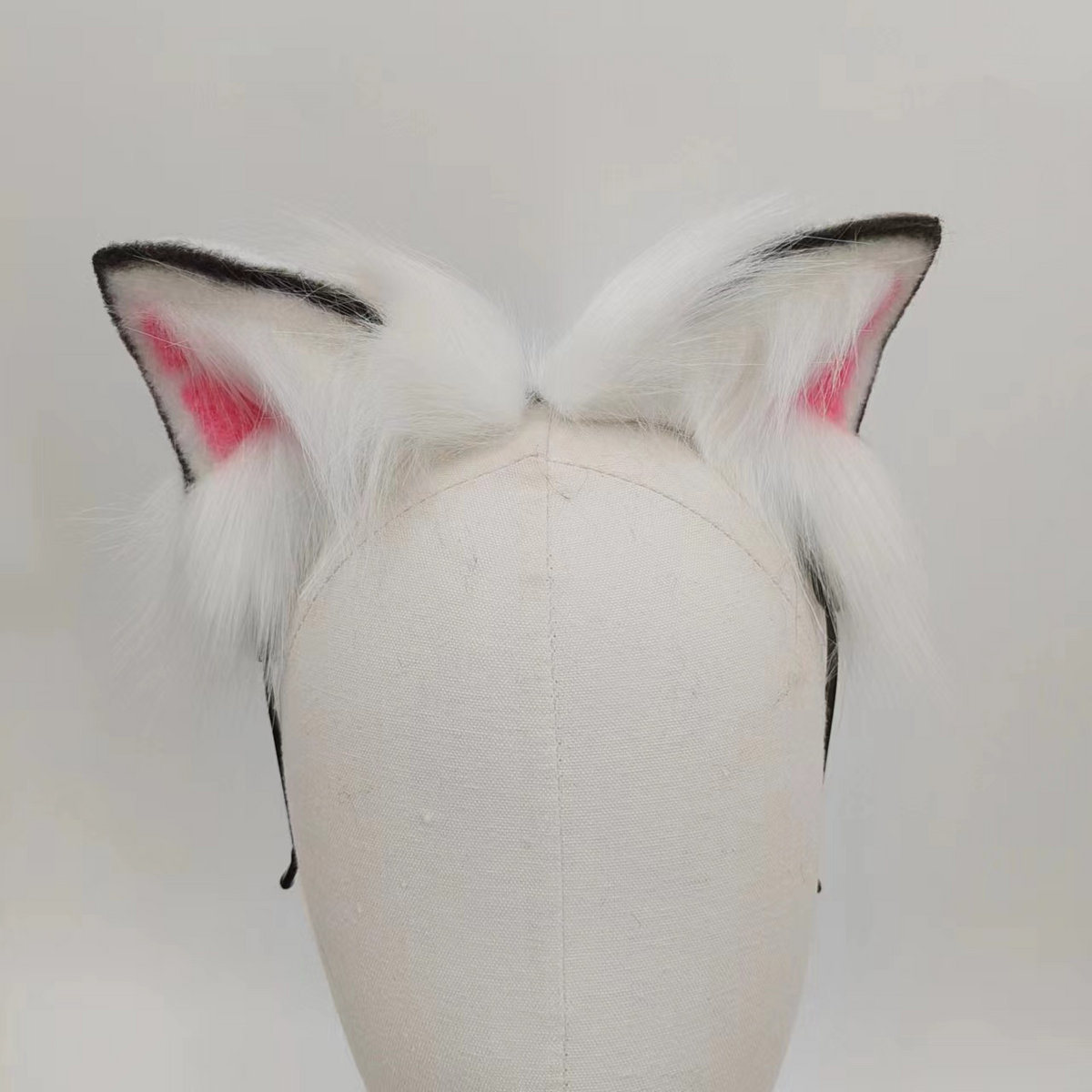 Pink cute long fox tail butt plug