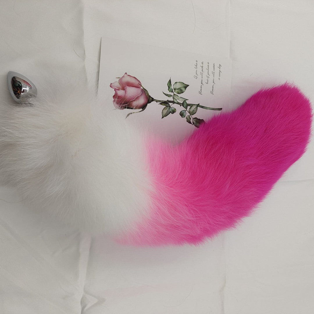 Pink Cute Long Fox Tail Butt Plug