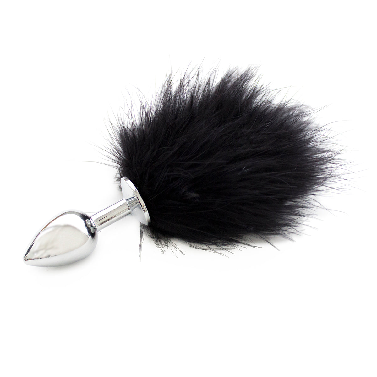 Cute furry small metal bunny tail butt plug