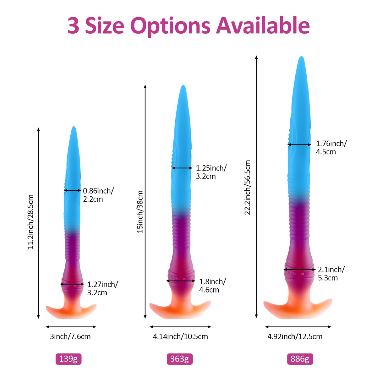 Luminous tentacle extra long huge butt plug