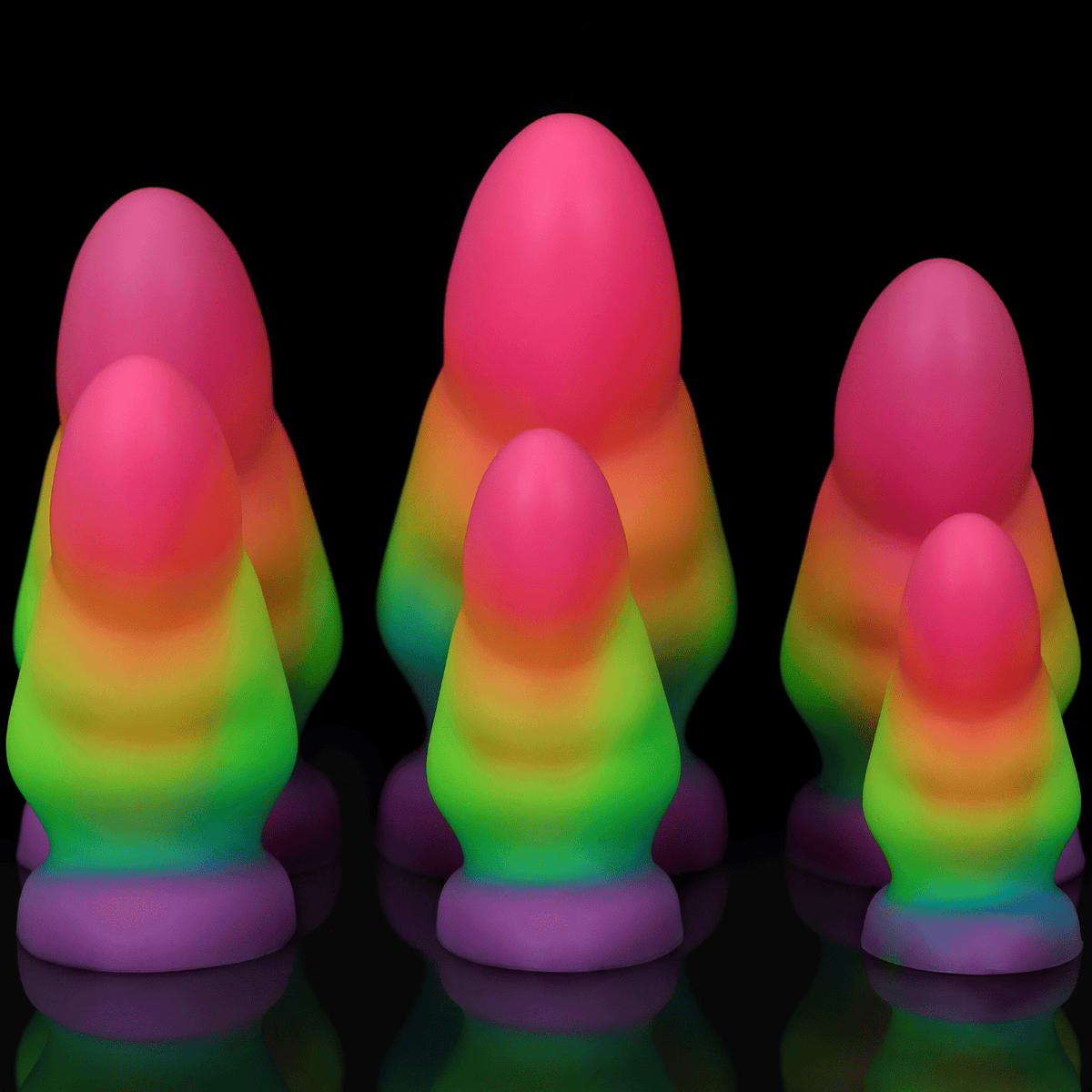 Luminous large silicone butt plug sets