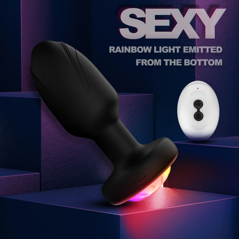 Remote control 360° twisting vibrating butt plug