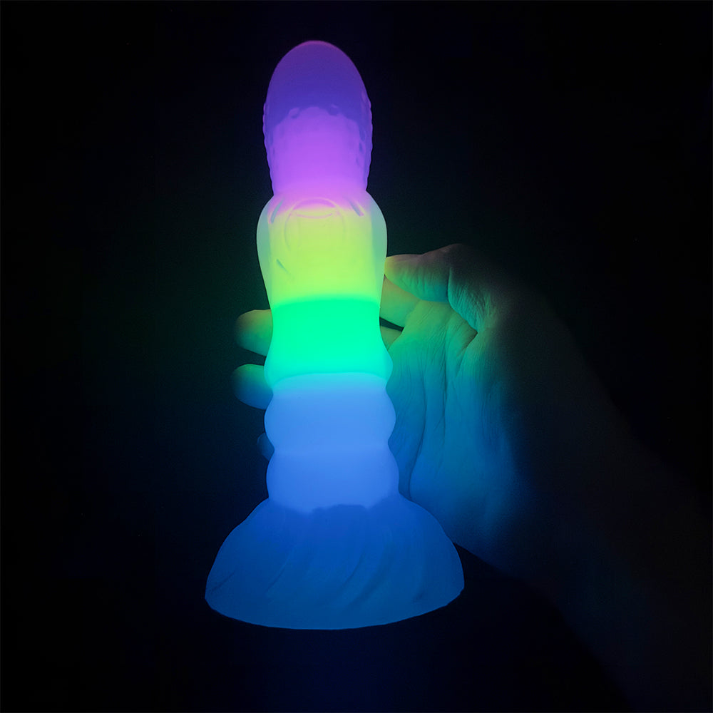 7 inch silicone rainbow light up butt plug