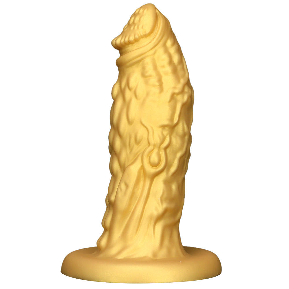 Gold Silicone Dragon Large Butt Plug