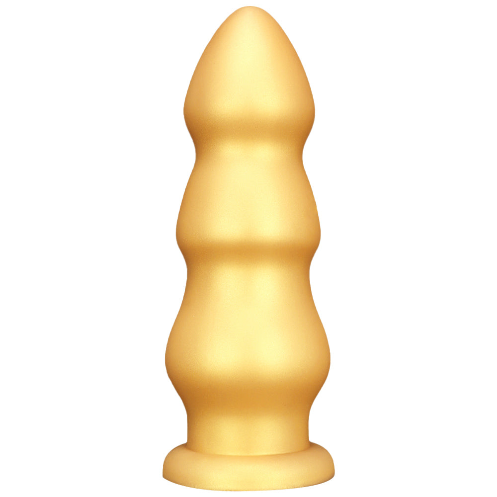 Thick silicone gold 3 inch diameter butt plug