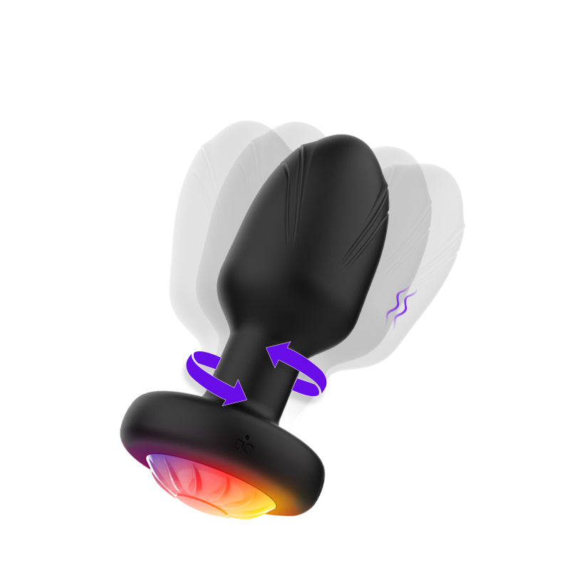 Remote control 360° twisting vibrating butt plug