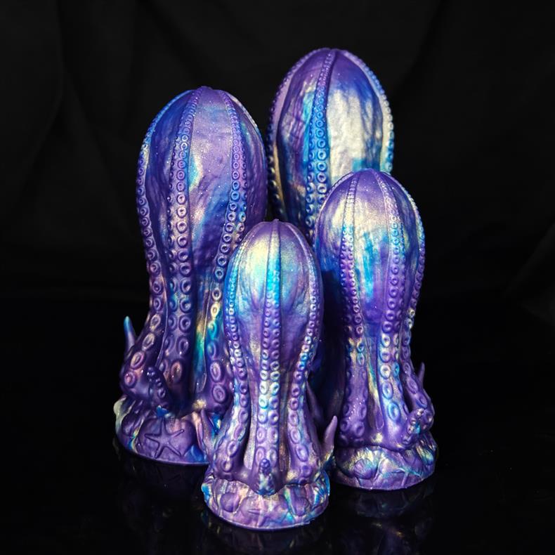 Blue alien tentacle huge butt plug