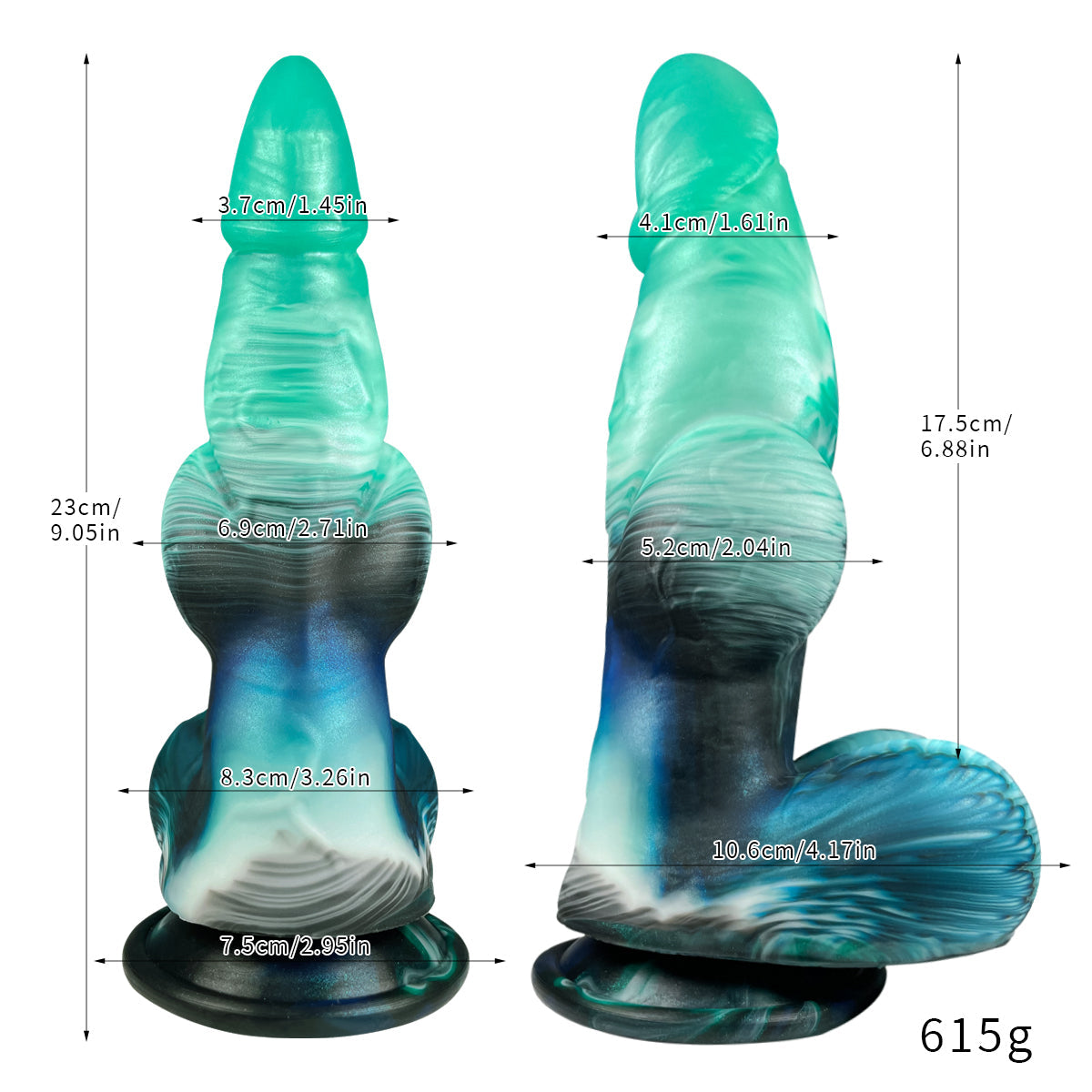 Green gradient monster knot inflatable butt plug