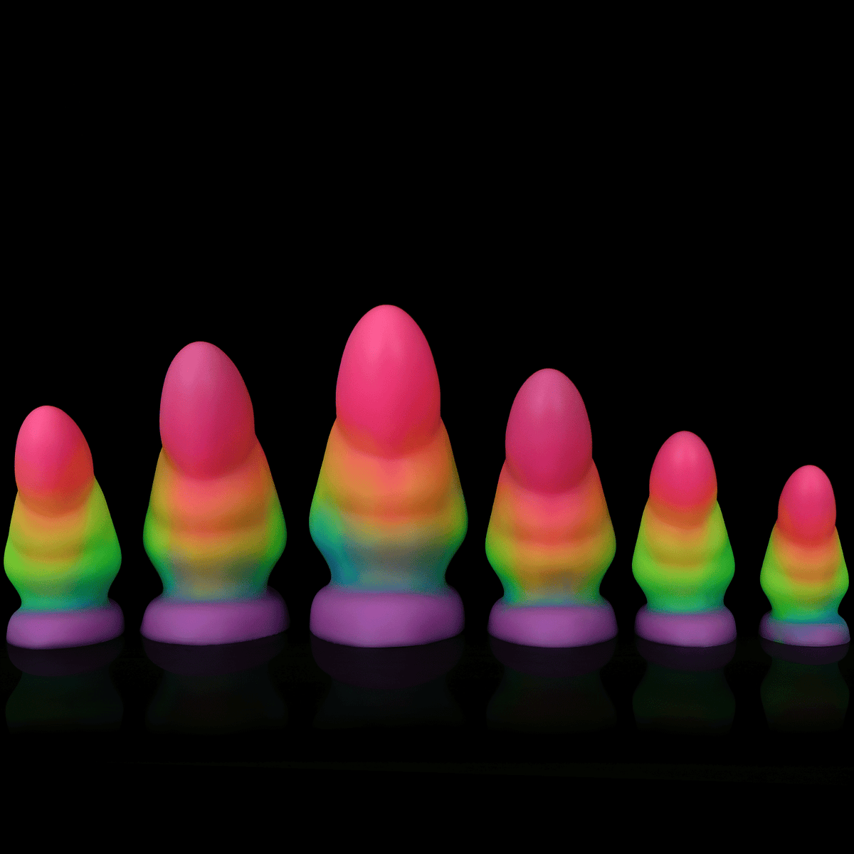 Luminous large silicone butt plug sets