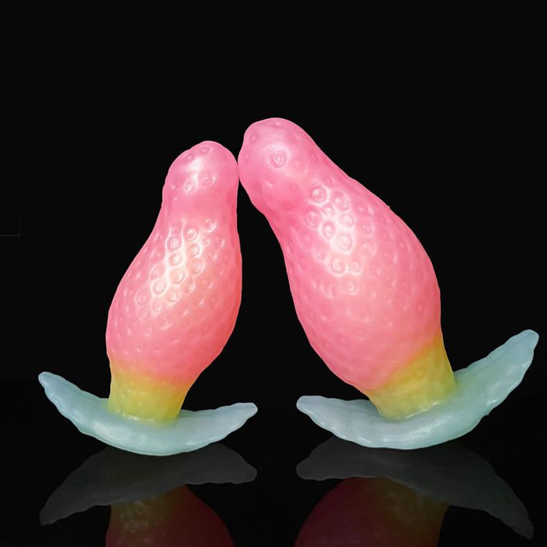 Strawberry butt plug pink silicone boat anchor plug