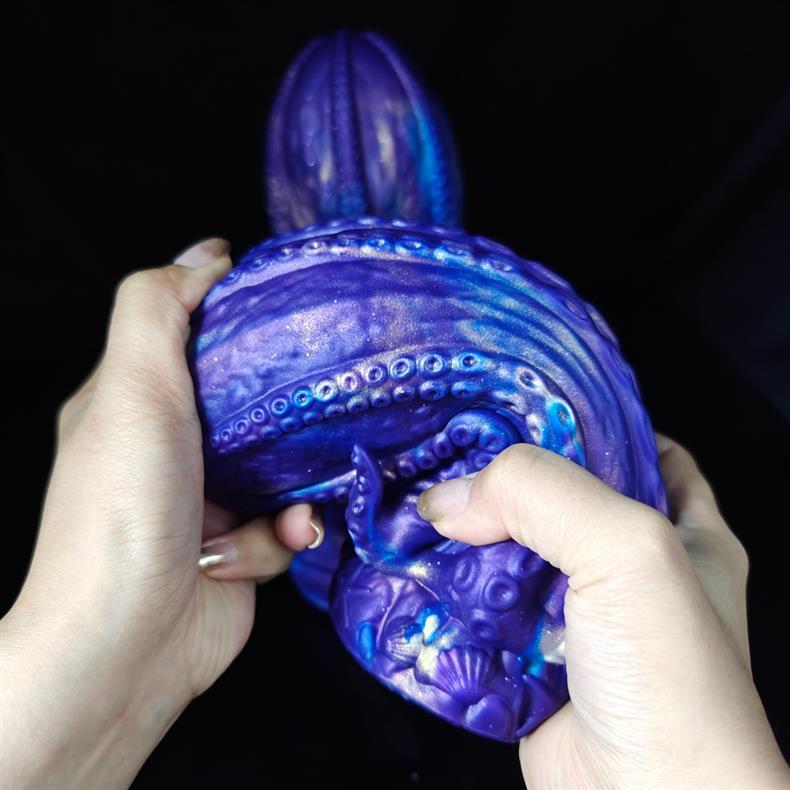 Blue alien tentacle huge butt plug