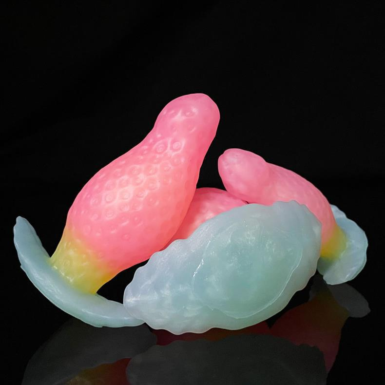 Strawberry butt plug pink silicone boat anchor plug