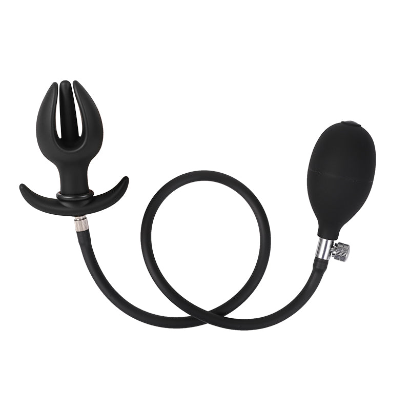 Silicone soft flower bud inflatable butt plug