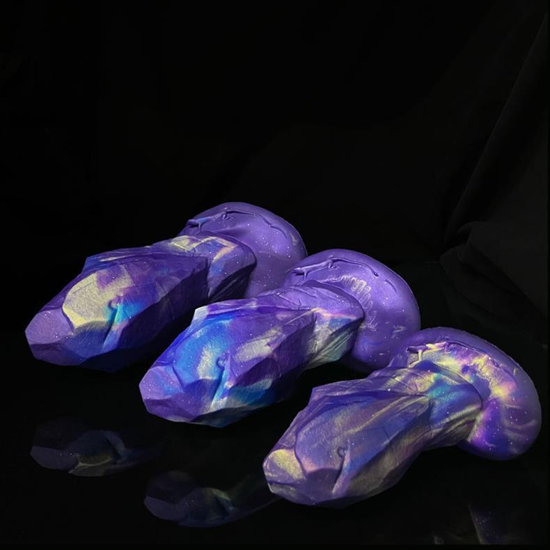 Thick meteorite silicone huge butt plug
