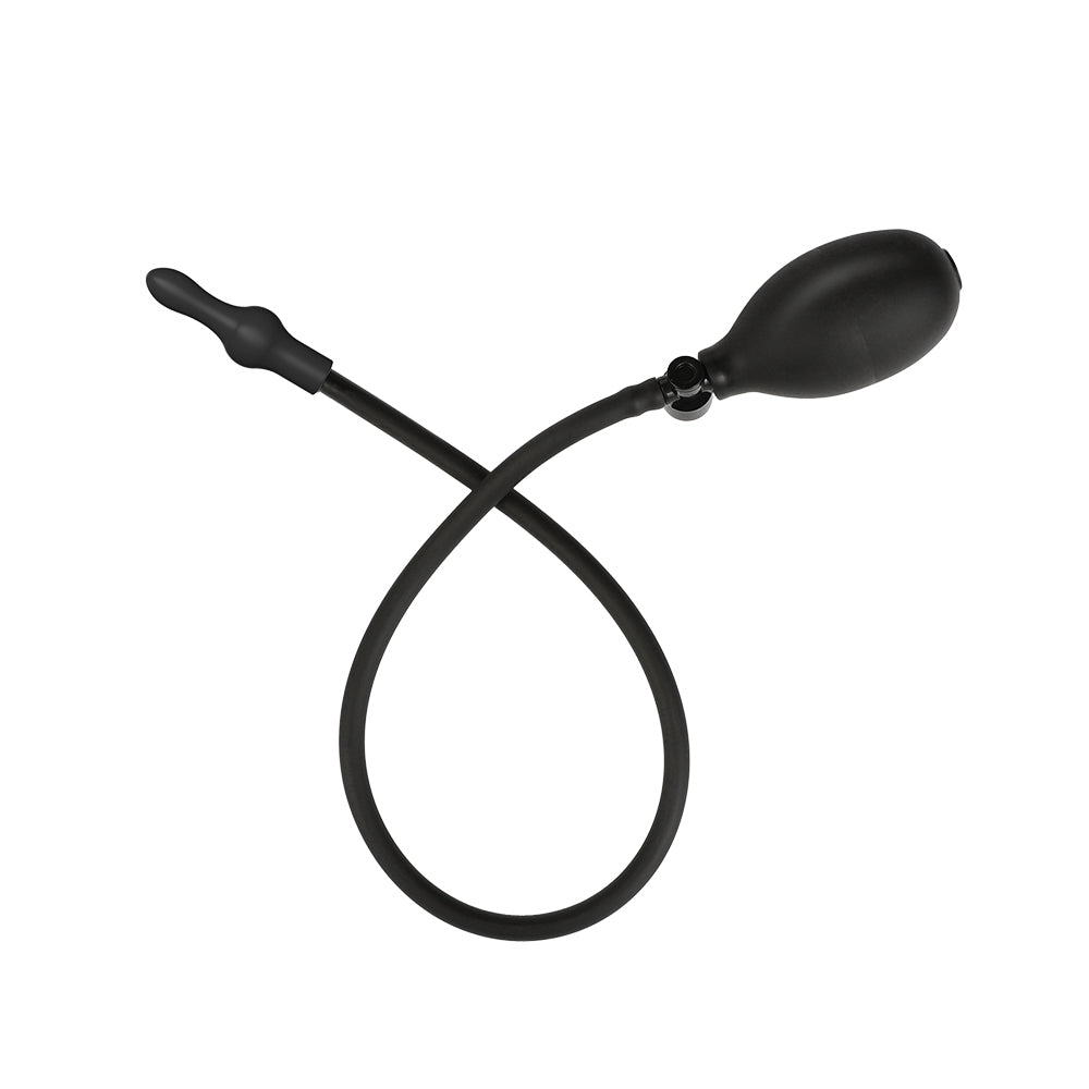Double head pulling beads inflatable butt plug