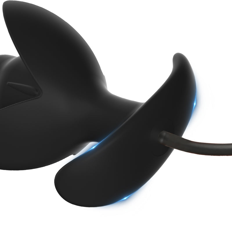 Black petal blossom inflatable butt plug