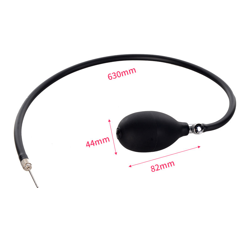 Black built in steel ball inflatable butt plug