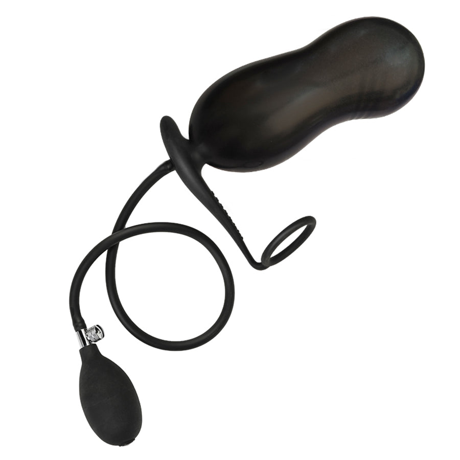Silicone penis ring inflatable butt plug