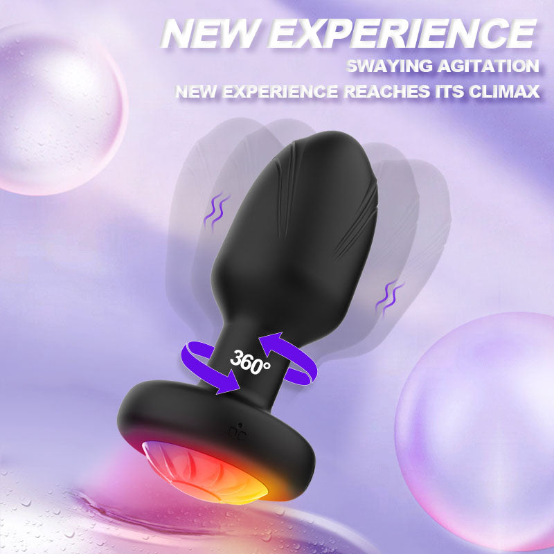 Remote control 360° twisting vibrating butt plug