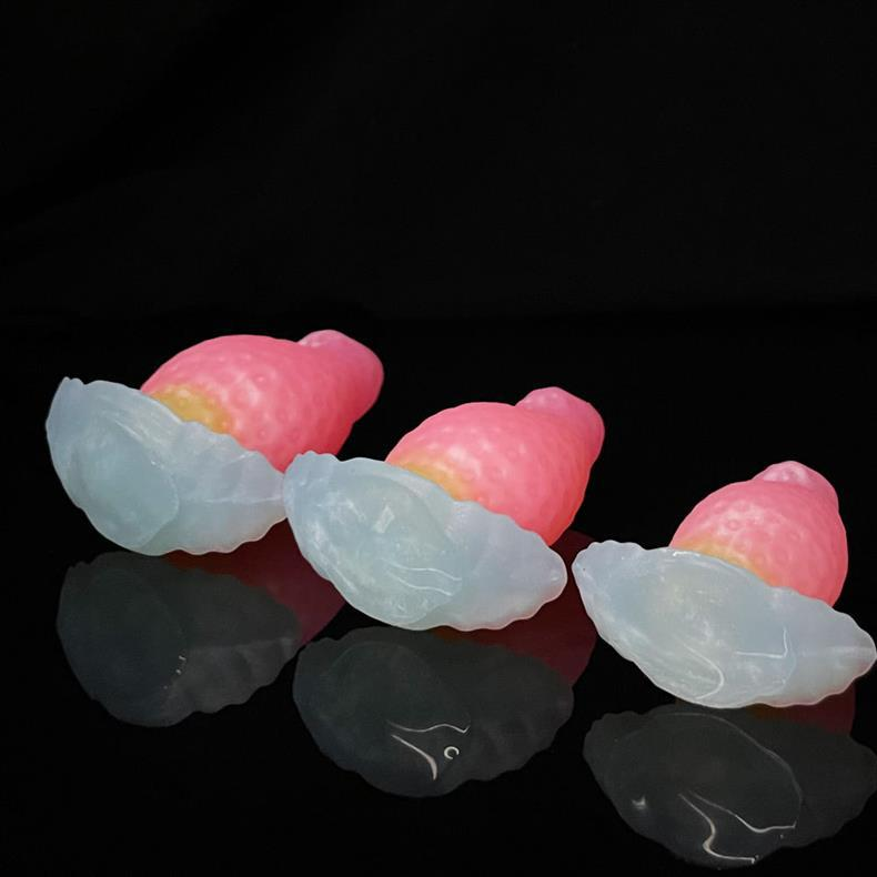 Strawberry butt plug pink silicone boat anchor plug