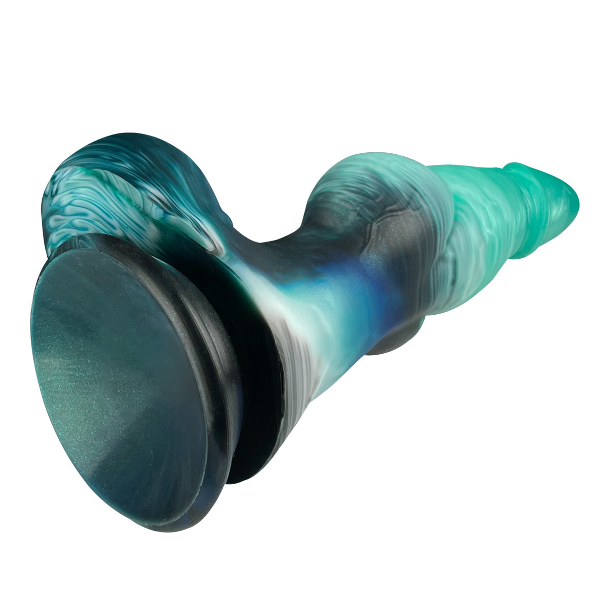Green gradient monster knot inflatable butt plug