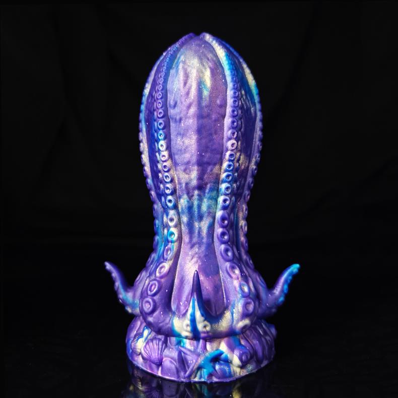 Blue alien tentacle huge butt plug