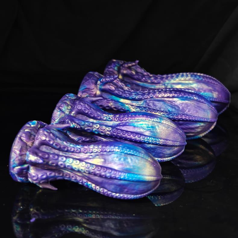 Blue alien tentacle huge butt plug