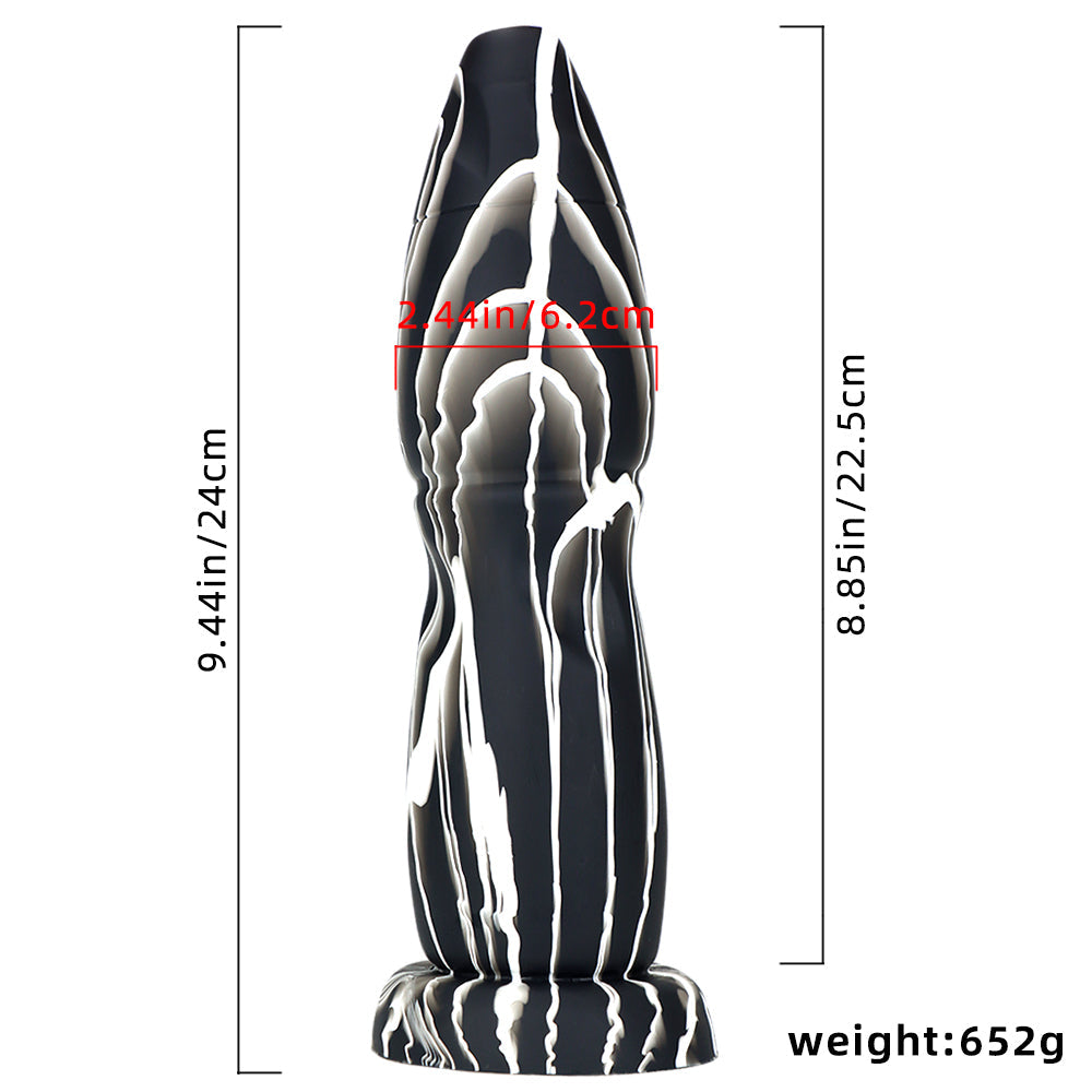 Black & White Marble Cone Large Butt Plug