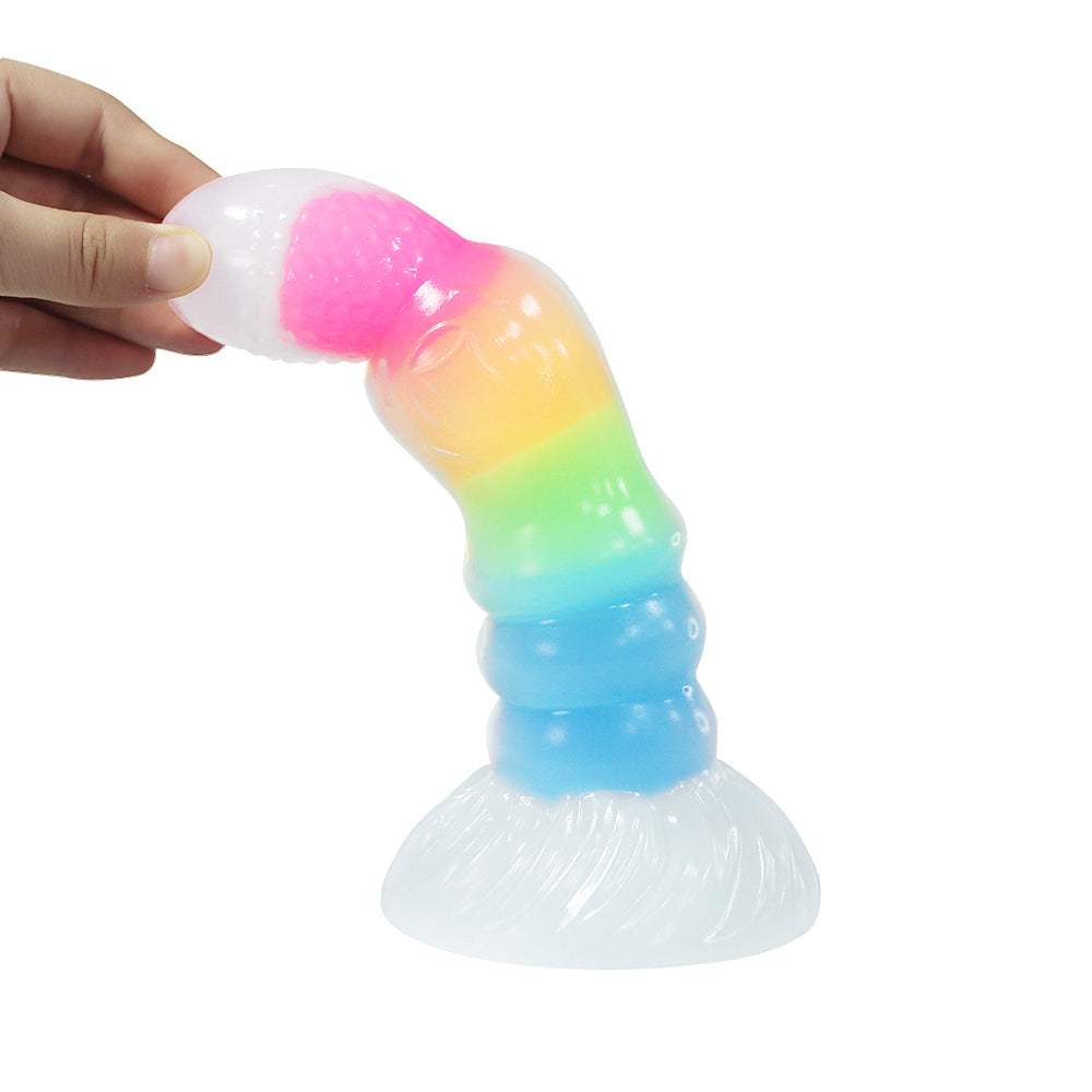7 Inch Silicone Rainbow Light Up Butt Plug