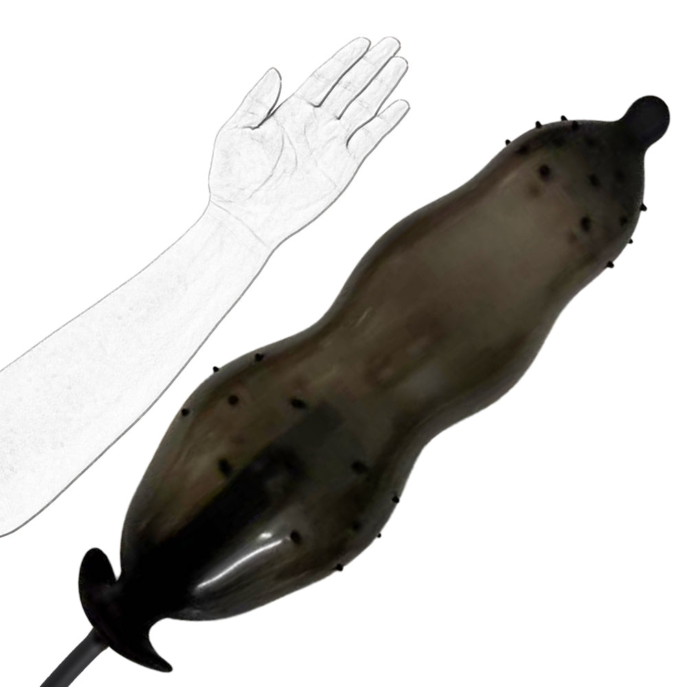 Black spiked bead inflatable butt plug