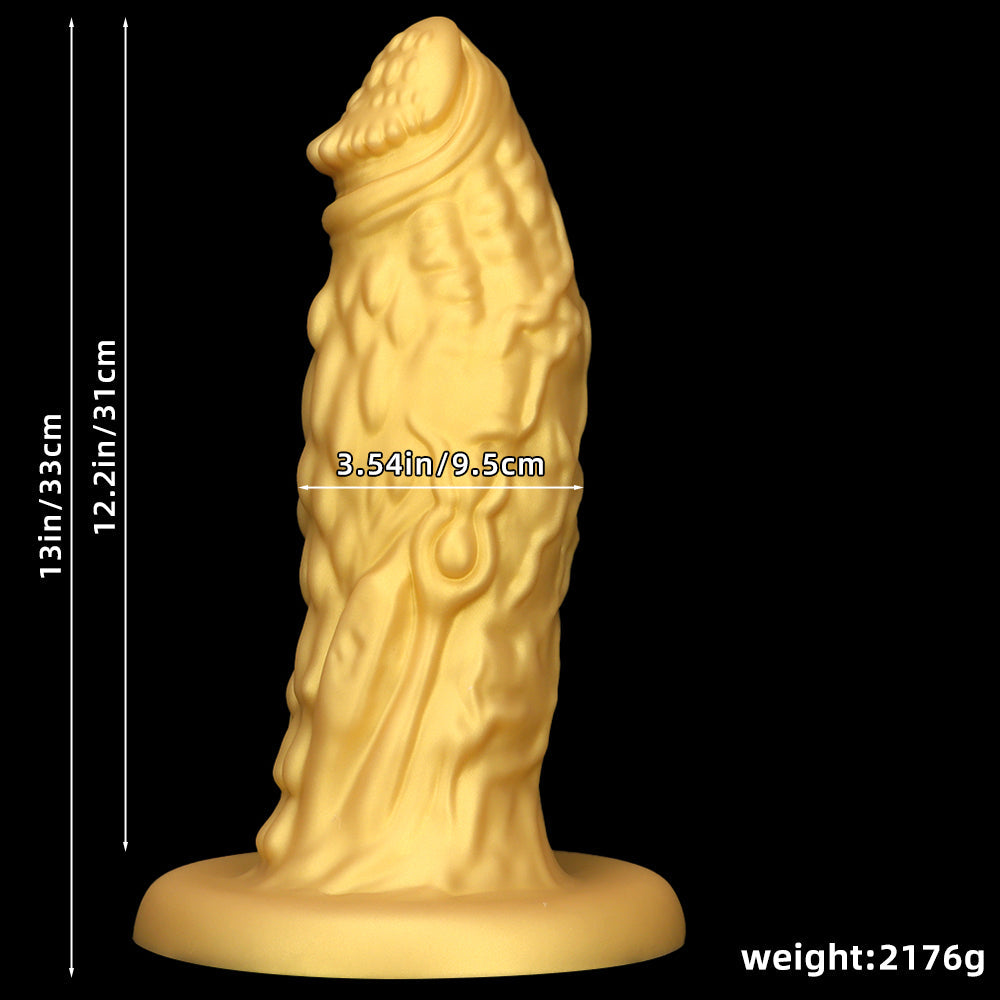 Gold Silicone Dragon Large Butt Plug