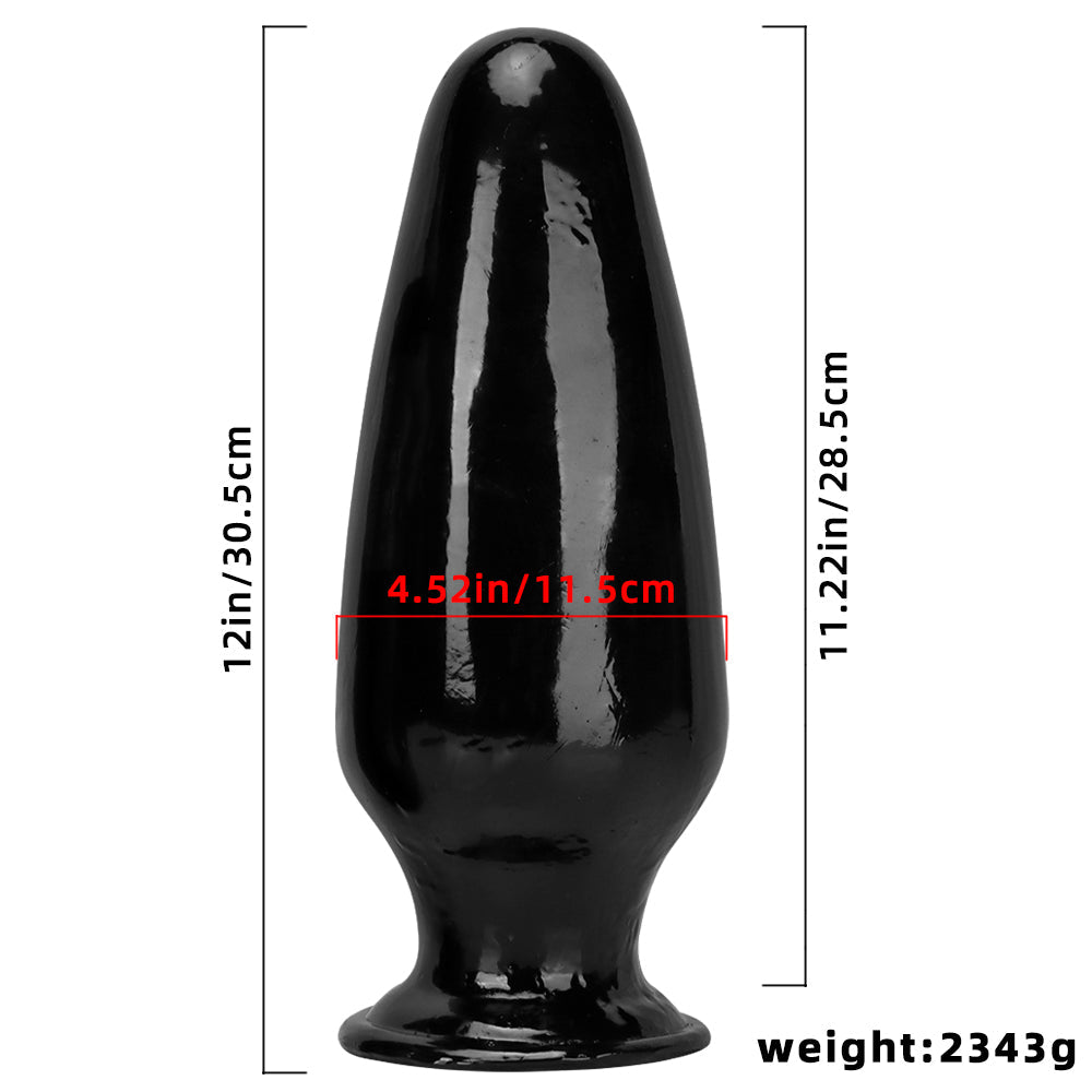 Black giant conical huge butt plug