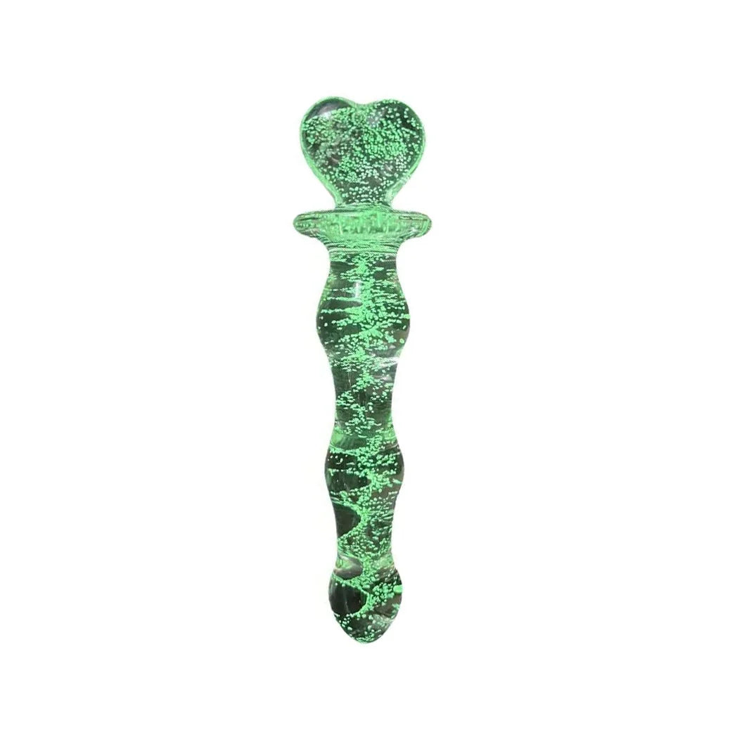 Heart glass butt plug 7 inch luminous fairy wand