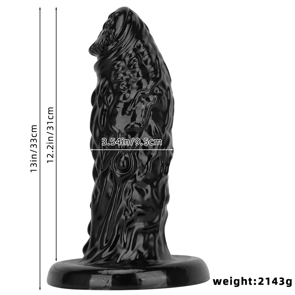 Fantasy Textured Black Huge Dragon Anal Plug