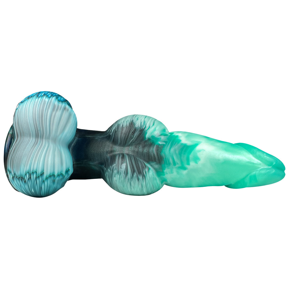 Green gradient monster knot inflatable butt plug