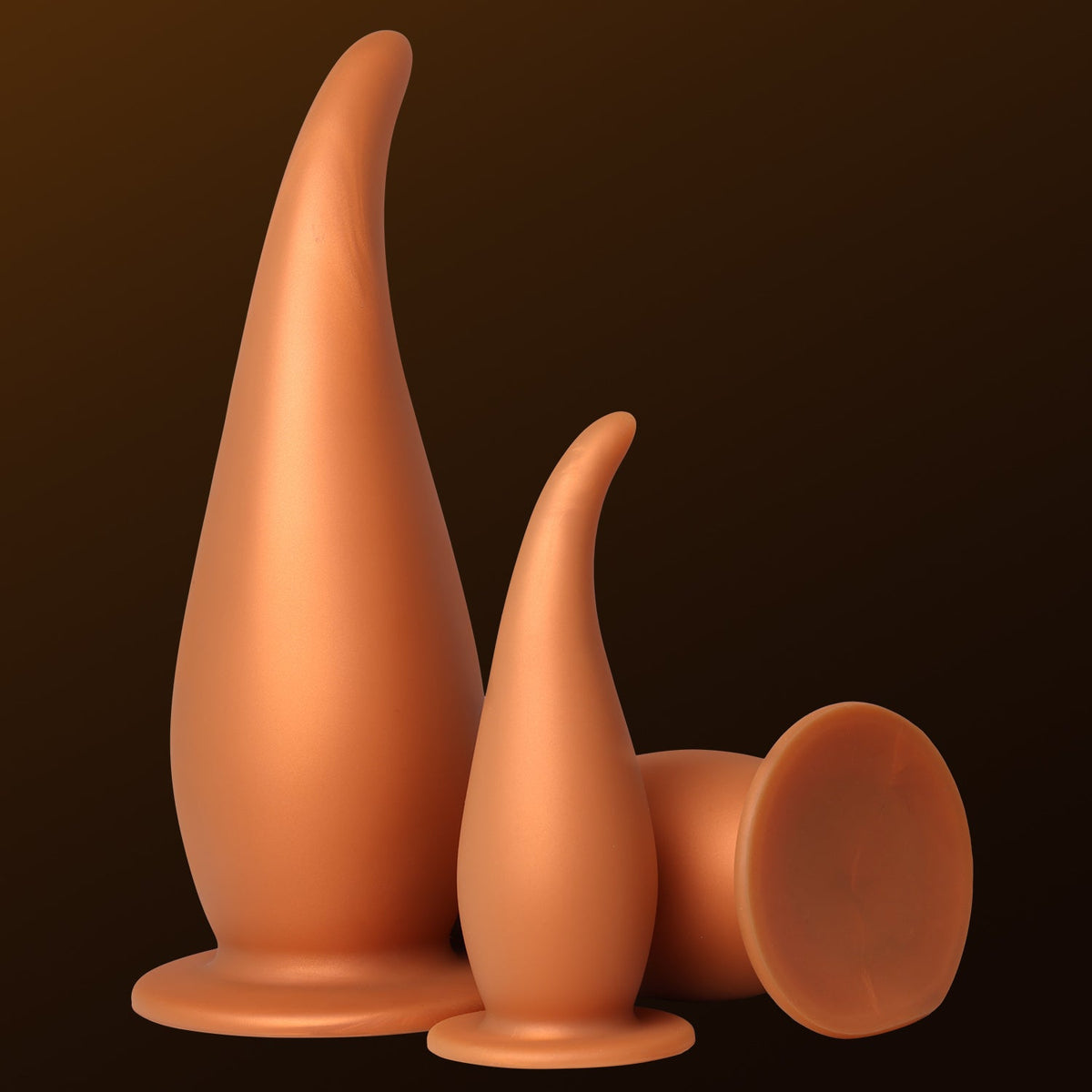 Gold silicone p spot stimulation huge butt plug