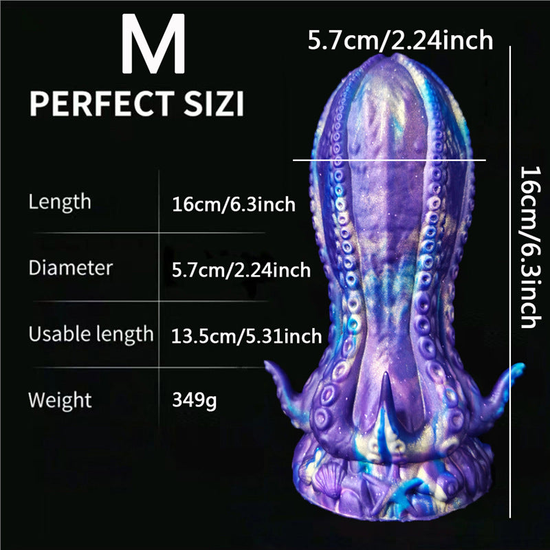 Blue alien tentacle huge butt plug