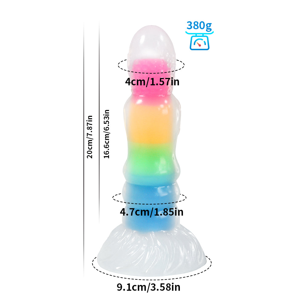 7 Inch Silicone Rainbow Light Up Butt Plug