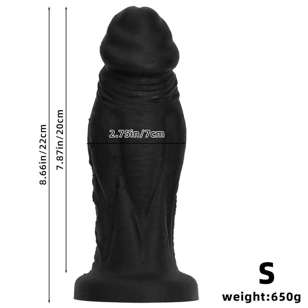 Black realistic extra thick anal plug