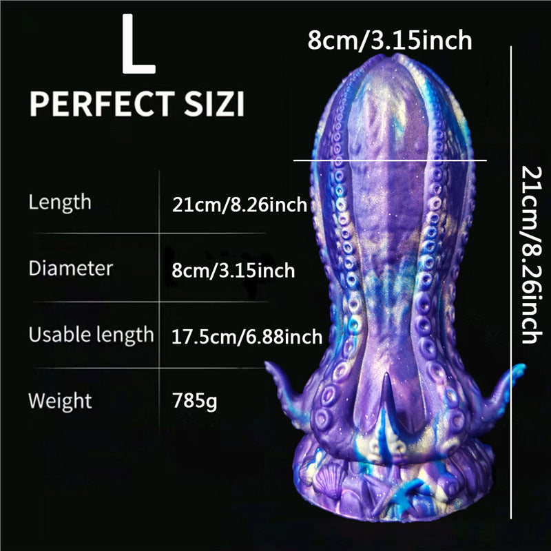Blue alien tentacle huge butt plug