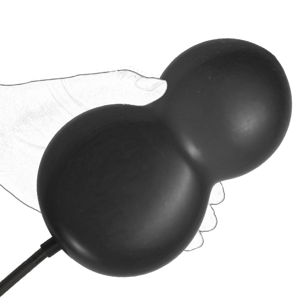 Double head pulling beads inflatable butt plug