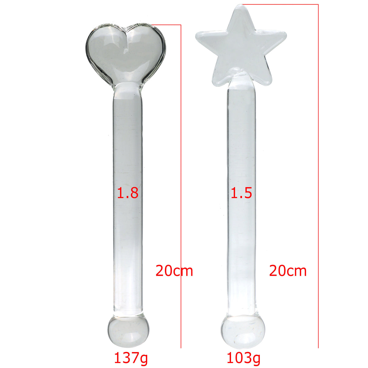 Cute clear fairy masturbating rod glass butt plug