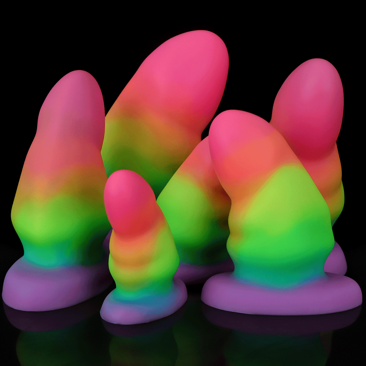 Luminous large silicone butt plug sets