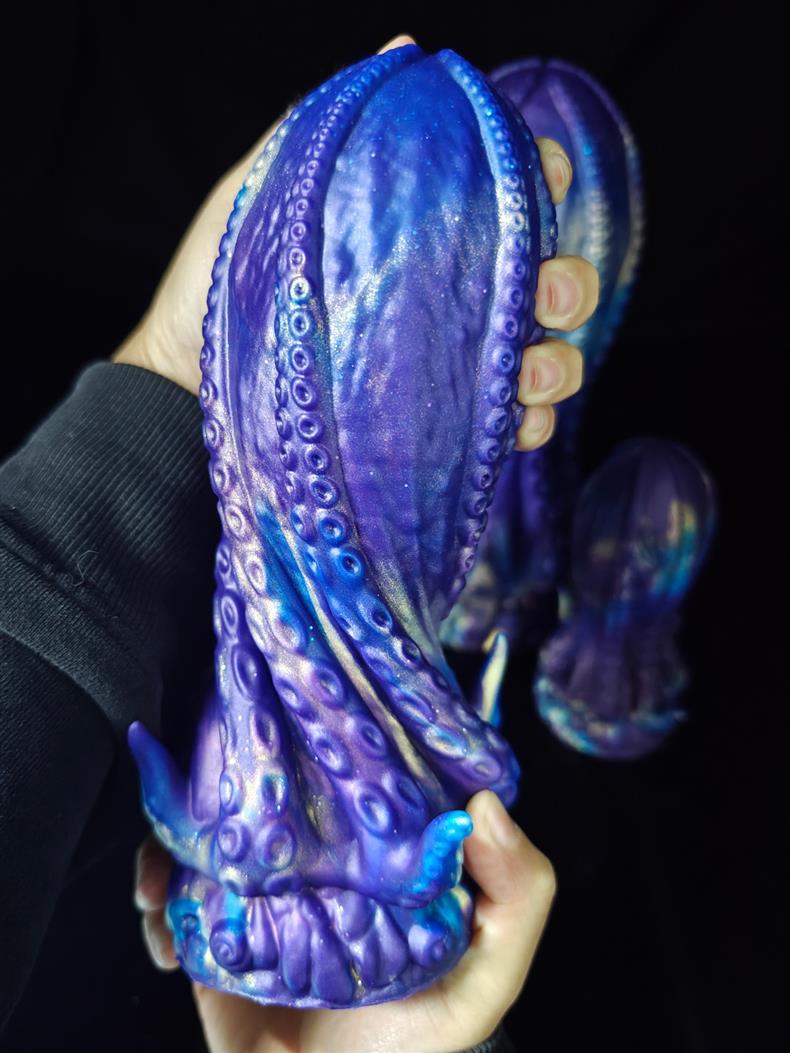 Blue alien tentacle huge butt plug