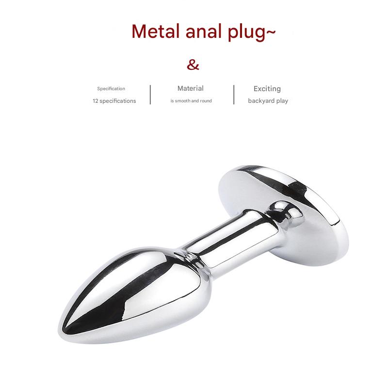 Extra small butt plug metal with gemstone