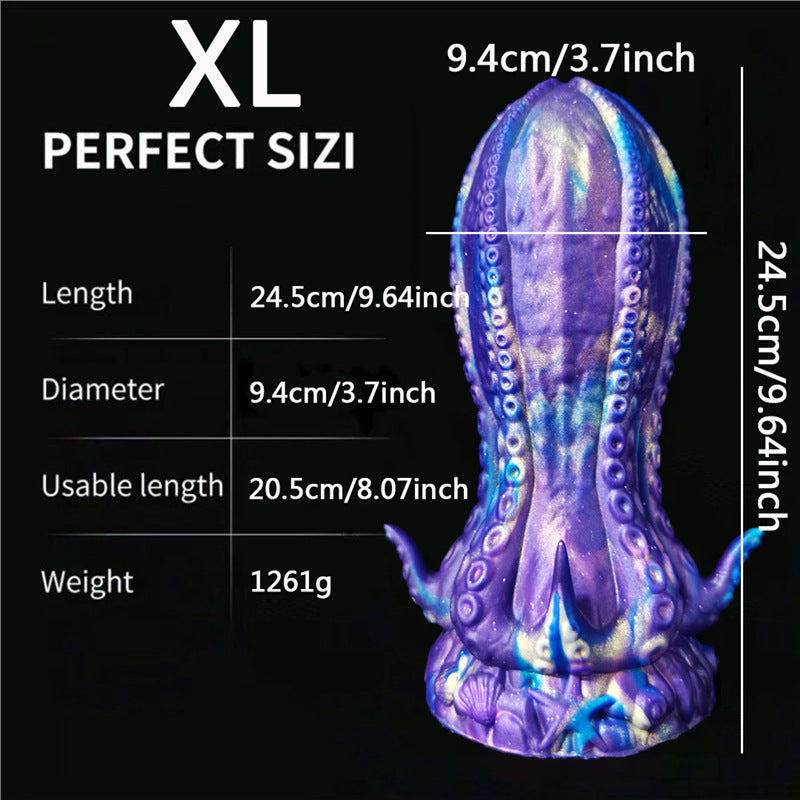 Blue alien tentacle huge butt plug