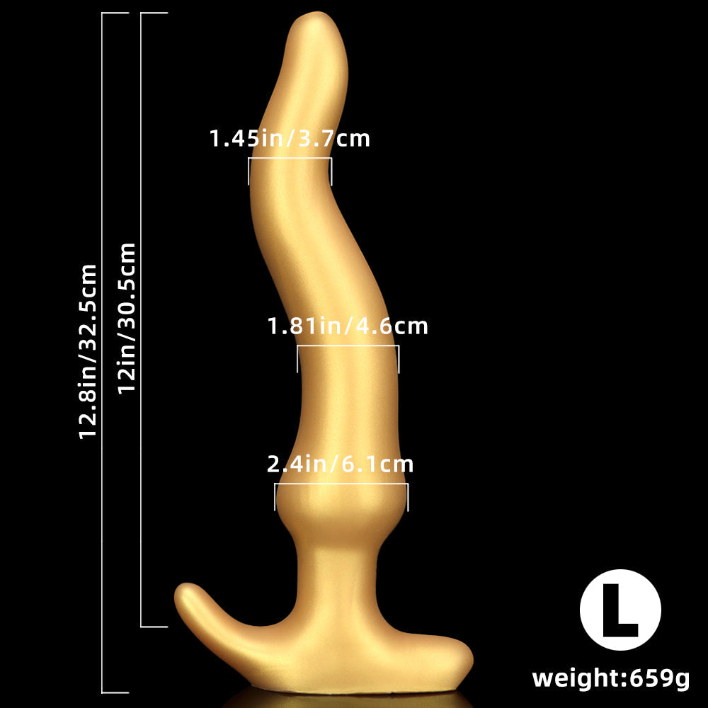 S shaped curved giant butt plug