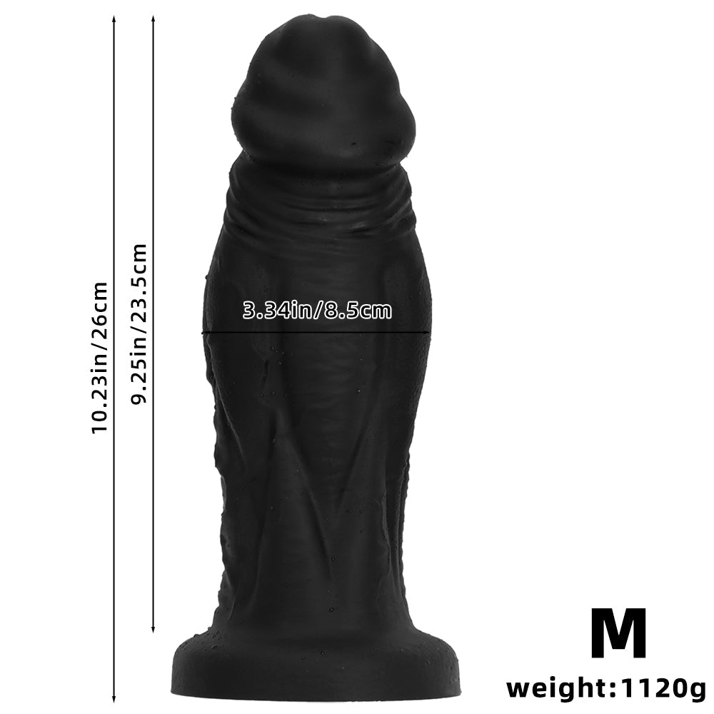 Black realistic extra thick anal plug