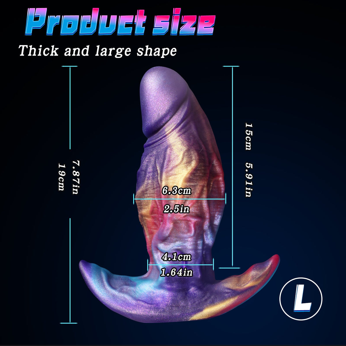 Colorful realistic penis huge butt plug